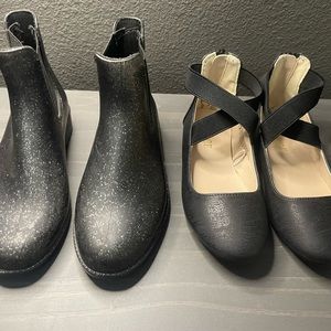 2 pair girls shoes- little boots and ballet flats- bundle